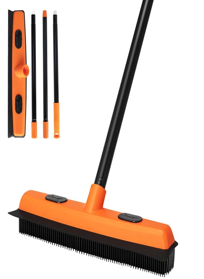 Conliwell Rubber Broom and Carpet Rake for Pet Hair Removal, 49 Inch Three Section Stainless Steel Pole, Hair Removal Tool, Pet Broom and Rubber Putty, Suitable for Blankets, Hardwood Floors, Ceramic Tiles - Image 1
